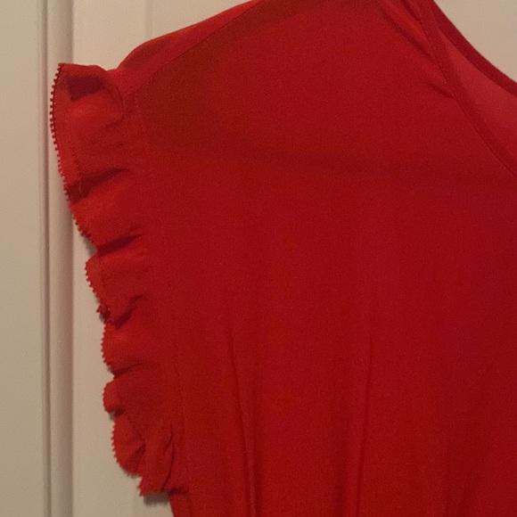 Madewell Vintage Inspired Red Silk Dress - Picture 3 of 6